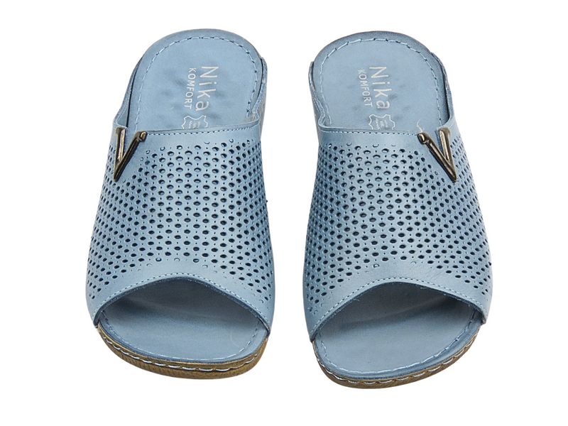 Pohodlné dámské pantofle modré Nika Komfort H-161