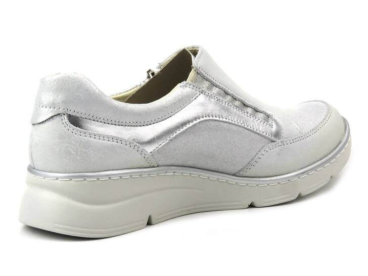 Lehká pohodlná dámská obuv na zip - Helios Komfort 391, stříbrná
