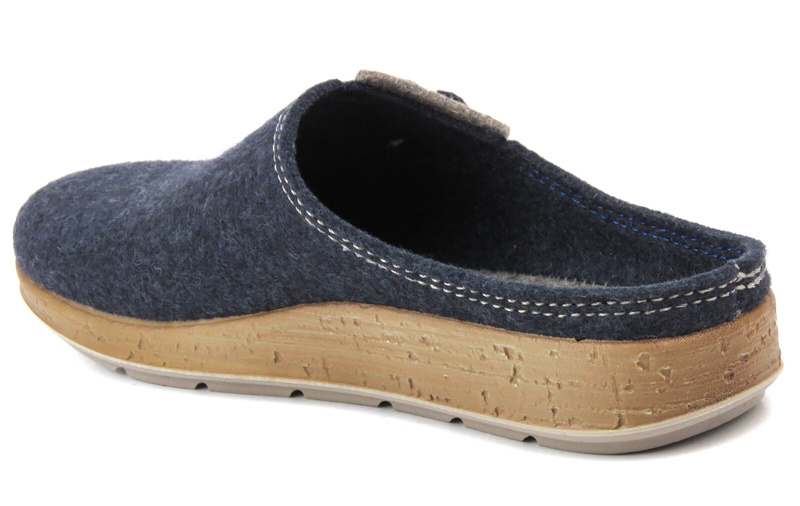 Hřejivé dámské pantofle z ekologické plsti - INBLU AD-25, šedé a modré