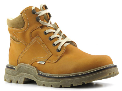 Pánské kožené boty zateplené vlnou - HELIOS Komfort 816, camel