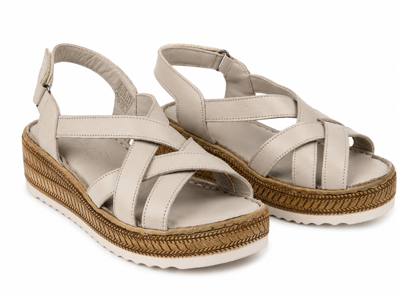 Dámské kožené sandály Nika Comfort 0162-08, šedé