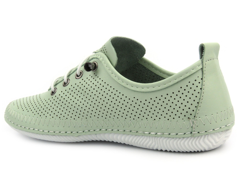 Dámské prolamované boty z přírodní kůže - Artiker 54C0833, zelená