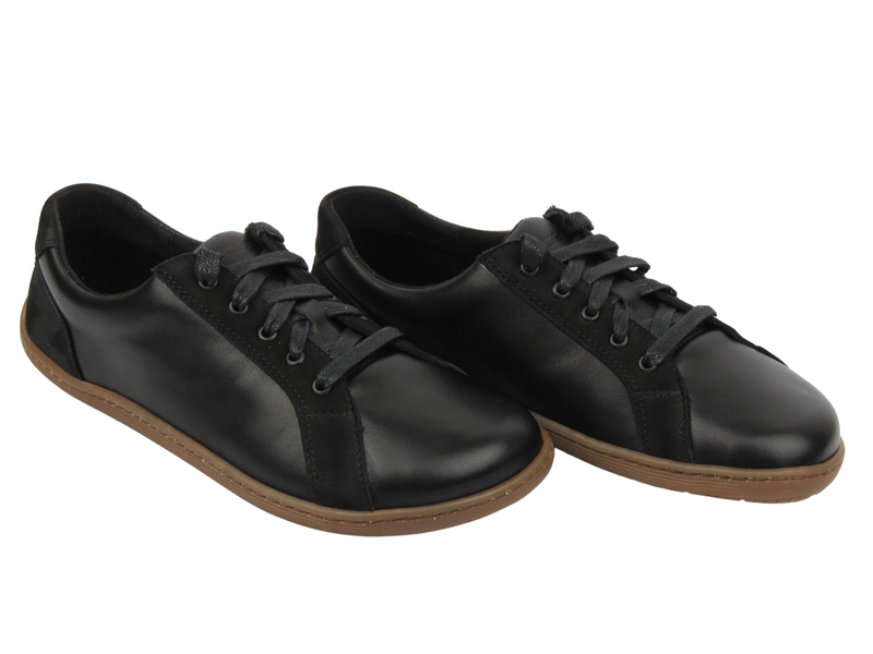 Barefoot kožené minimalistické černé dámské polobotky Wasak 0743 ve šířce H