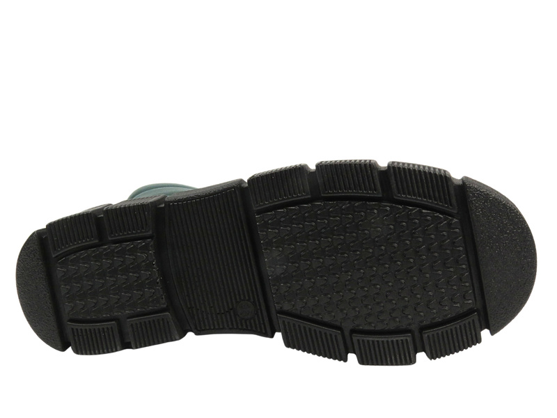 Dámské kožené kozačky s vlnou - HELIOS Comfort 611-2, zelené