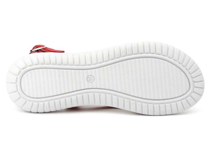 Pohodlné dámské sandály s krouceným svrškem - HELIOS Komfort 283, červené