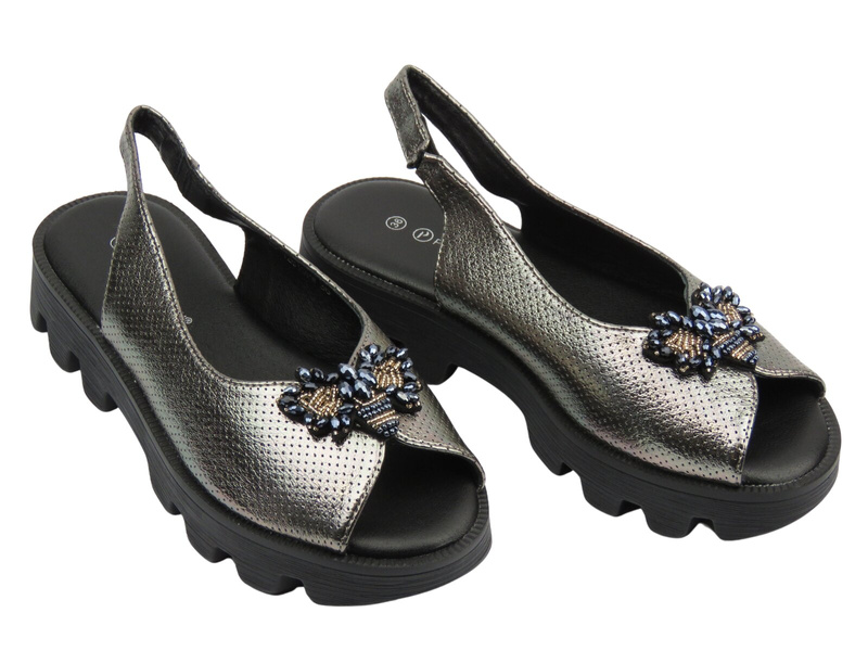 Elegantní dámské sandály Potocki 25-12610, černé