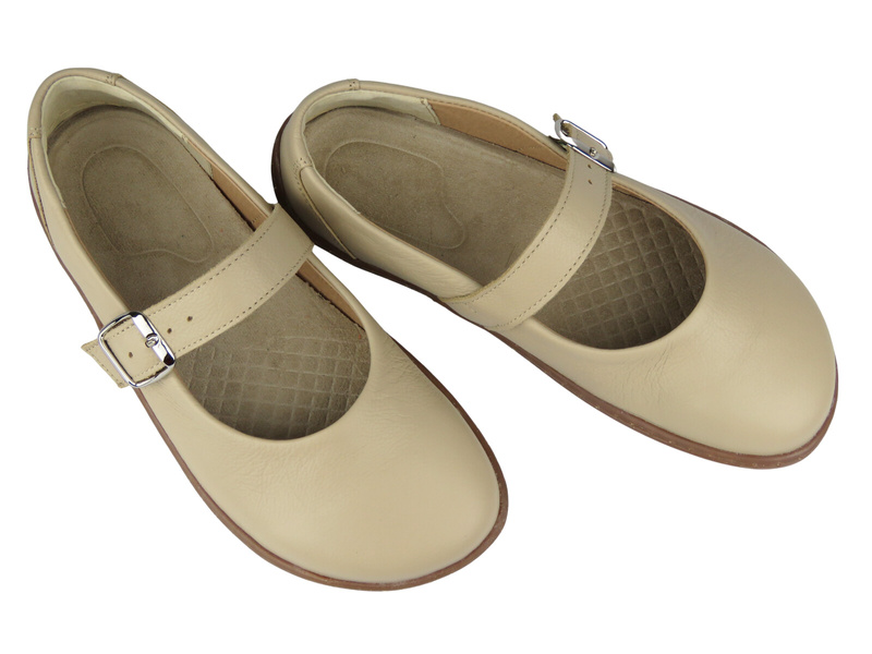 Barefoot kožené minimalistické polobotky Helios Komfort 471 ecru