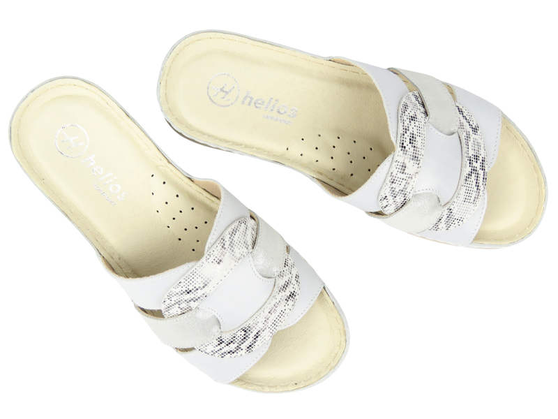 Pohodlné, měkké dámské žabky HELIOS Comfort 162, stříbrné