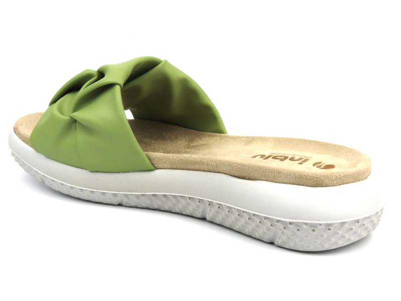 Dámské pantofle se zdobeným svrškem - INBLU TT-22, světle zelené