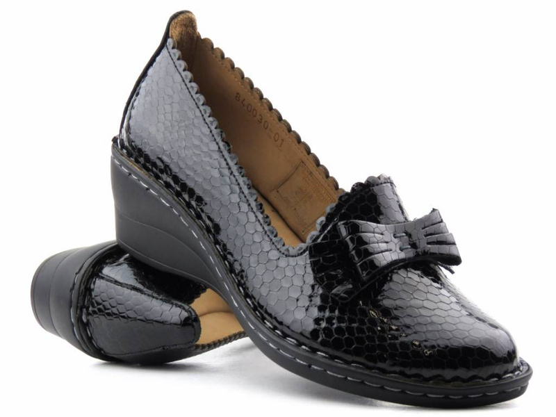 Lodičky, dámské boty na klínku - MANITU 840030-01, černé