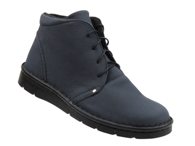 Dámské barefoot kožené minimalistické kotníkové boty tmavě modré Nika Komfort 838