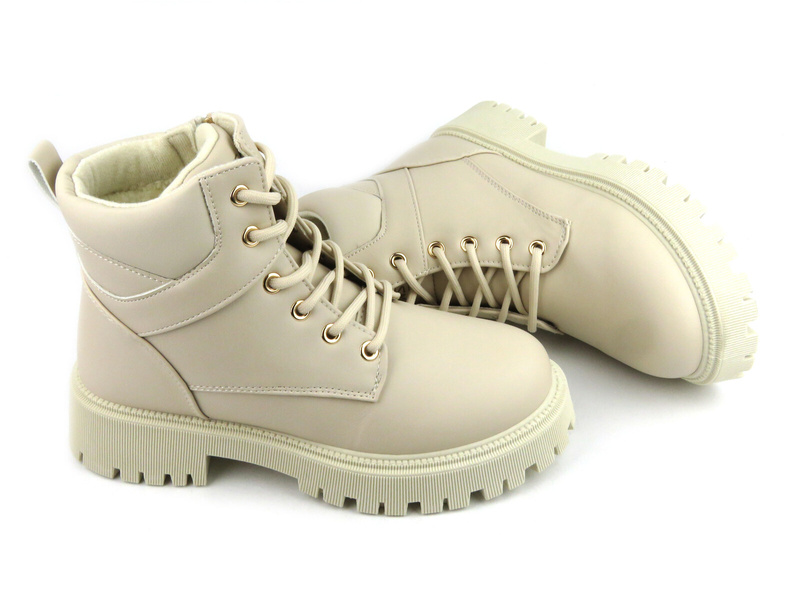 Teplé kozačky, dámské kozačky NEWS 23BT26-6533, béžové