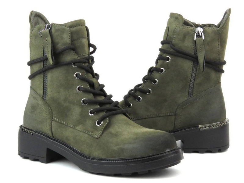 EVENTO 21BT35-4226 dámské zateplené kozačky, zelené