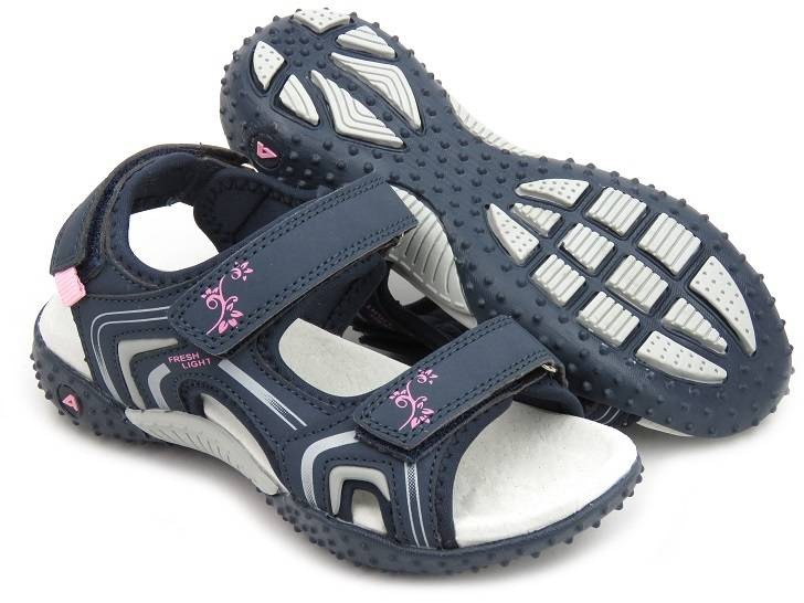 Dětské sandály s koženou stélkou - AMERICAN CLUB HL 05/21, tmavě modrá