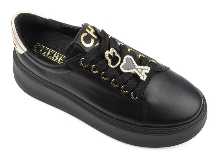 Dámská sportovní obuv na platformě - CheBello 4292, černá