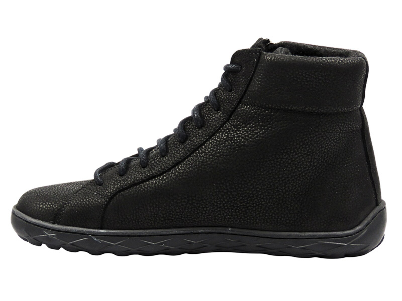 Barefoot kožené minimalistické dámské kotníkové boty černé Nika Komfort 1443  