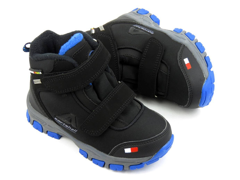 Dětské zimní trekingové kalhoty s fleecem - AMERICAN CLUB Soft Shell WT70/21, černé