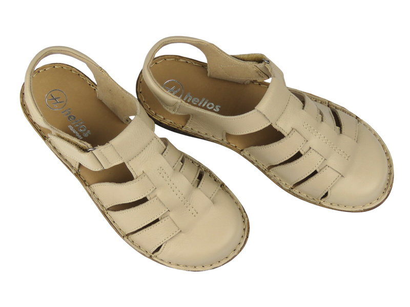 Dámské kožené sandály - Helios Comfort 159, ecru