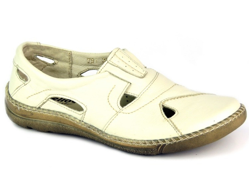 Kožená dámská obuv HELIOS 791, ecru