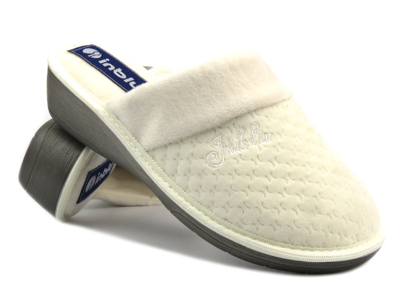 Dámské kožešinové pantofle - INBLU DC-23, béžová