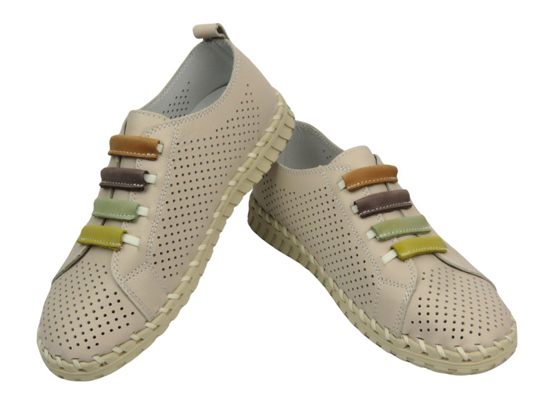 Dámské kožené polobotky - Nika Komfort H-260, béžová