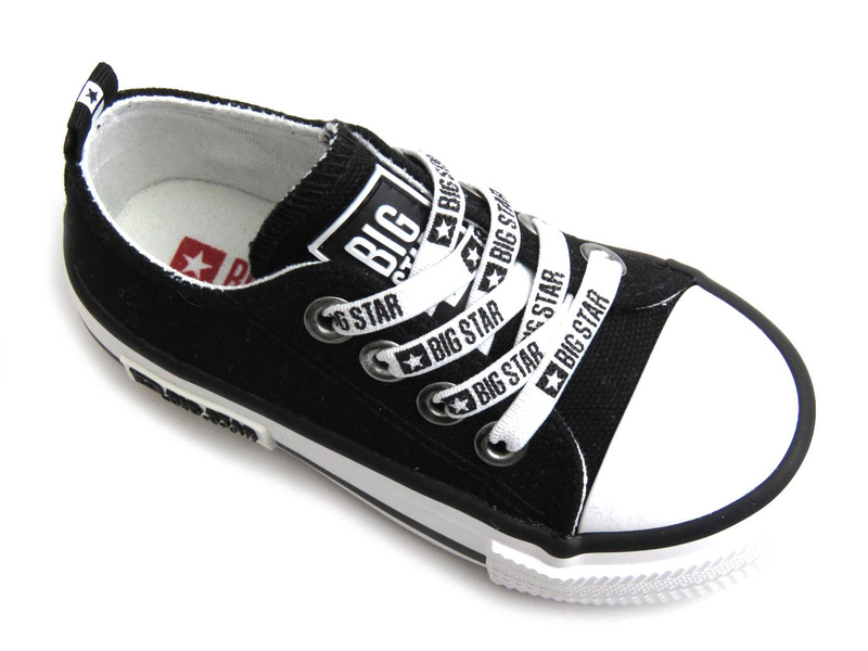 Dětské tenisky, sportovní boty s ozdobnými tkaničkami - Big Star KK374049, černé