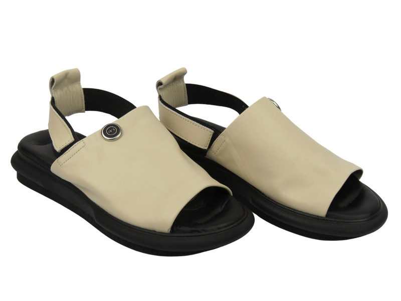 Elegantní dámské sandály z přírodní kůže - Bombonella 501.24309-1, béžový