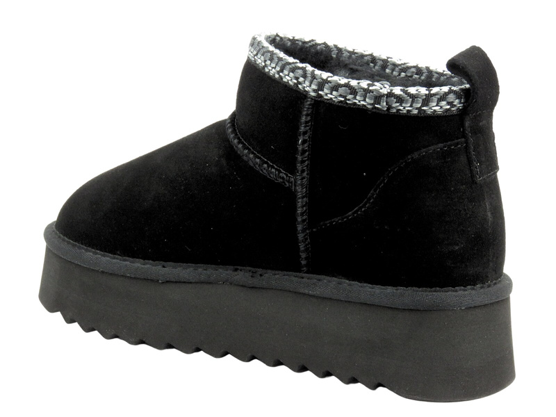 Pohodlné dámské sněhule z měkké kůže - Sokolski Z24-530, černá