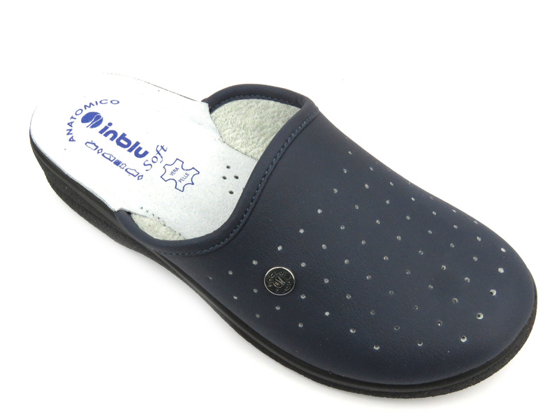 Pánské plstěné pantofle s koženou vsadkou - INBLU VE-02, tmavě šedá