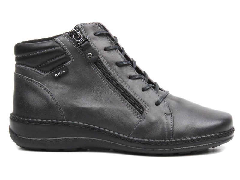 Pohodlné dámské kotníkové boty na zip - AXEL Orthopedic 4356, šedá