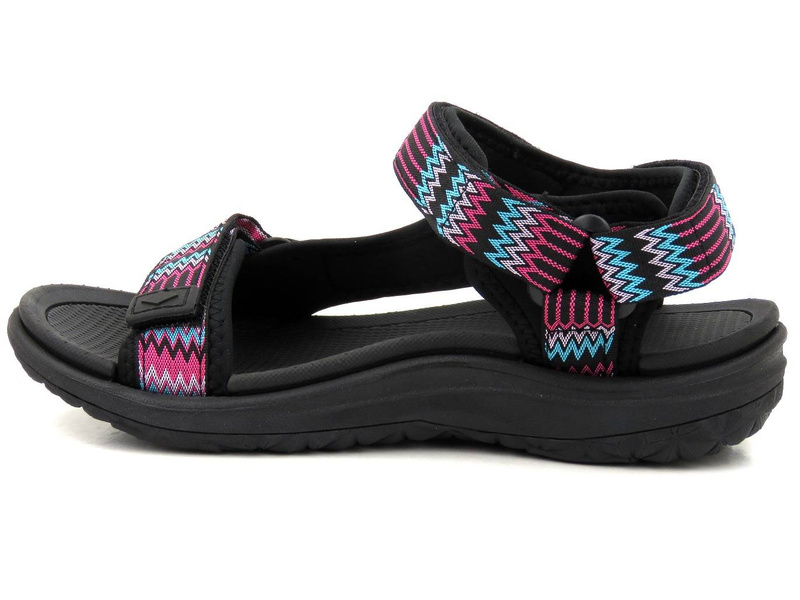 Dámské sportovní sandály na suchý zip - Lee Cooper 22-34-0948, černé se vzory