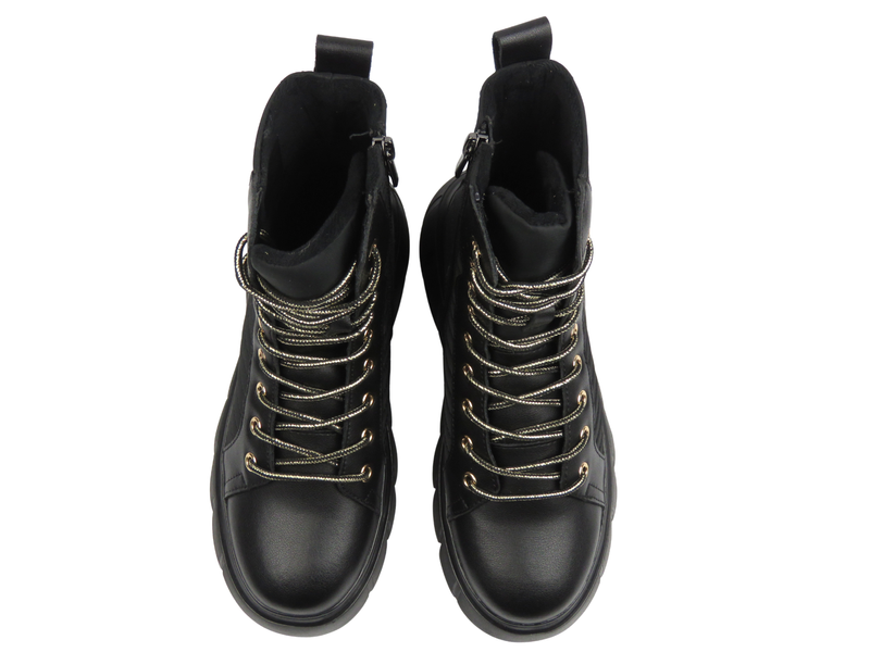 Dámské kožené kotníkové boty černé Cambell 25-19348