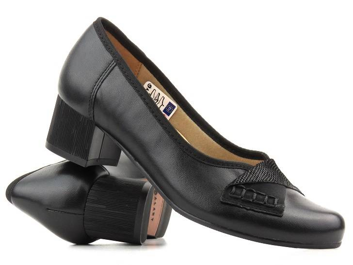 Kožené lodičky na vysokém podpatku - GALANT W23-39, černé