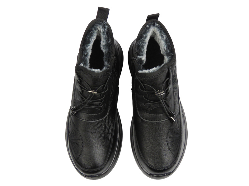 Zateplené dámské kotníkové boty - Potocki 23-12168, béžové