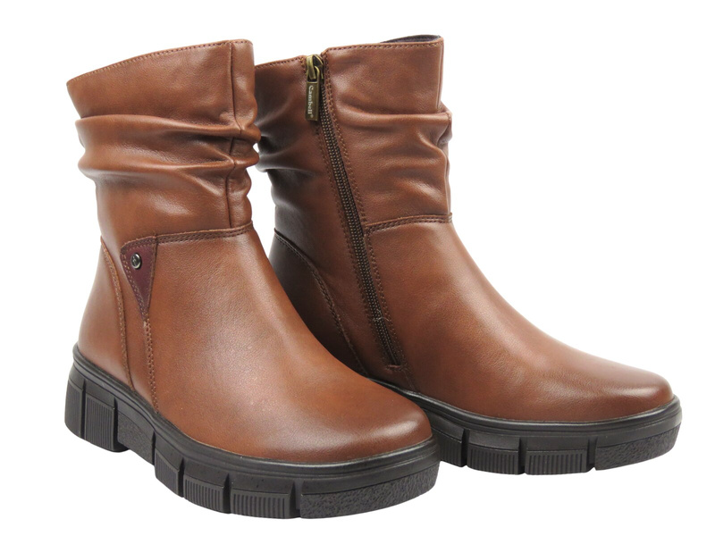 Stylové, zateplené dámské kotníkové boty Cambell 25-19304, hnědé
