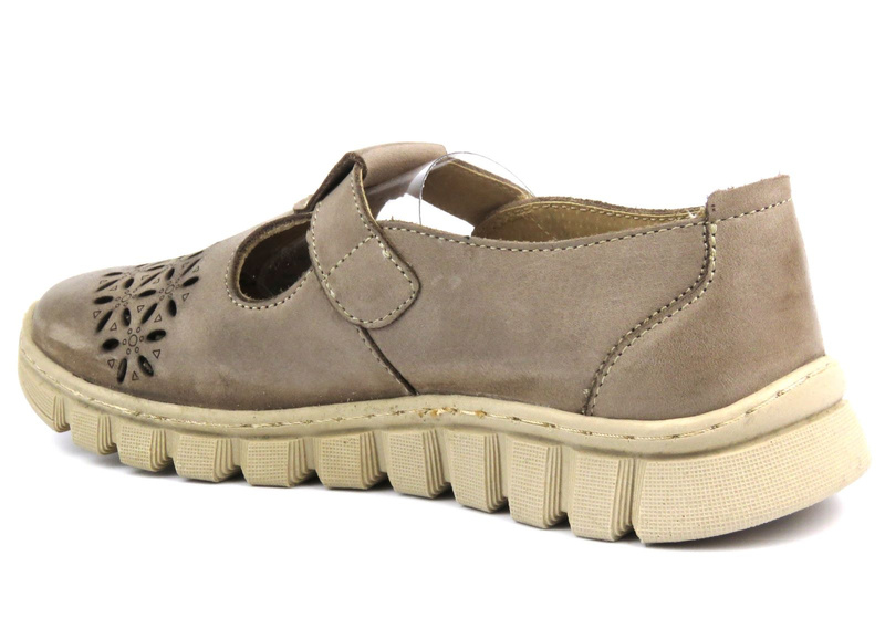 Dámská jarní kožená polobotka - Helios Comfort 421, béžová