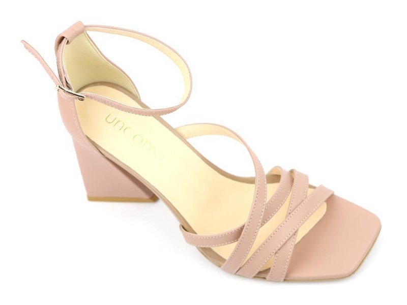 Dámské sandály s nápadným podpatkem - Uncome 36257, růžové