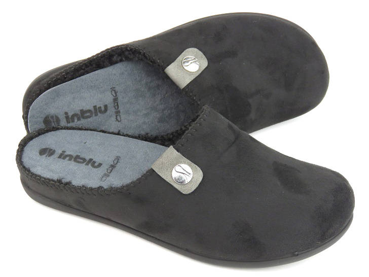 Teplé dámské pantofle s vyjímatelnou vložkou - INBLU GF-11, černé