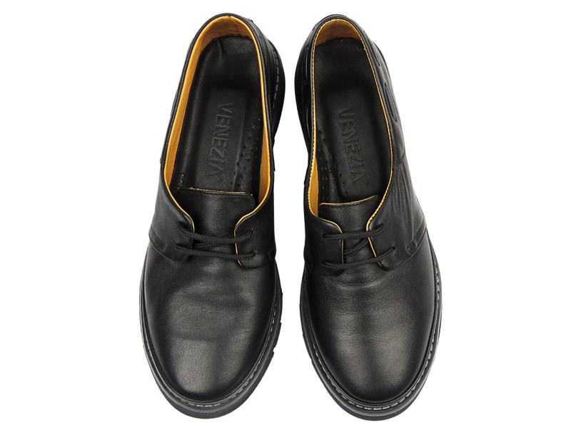 Pohodlné dámské polobotky z přírodní kůže 01067282, černé