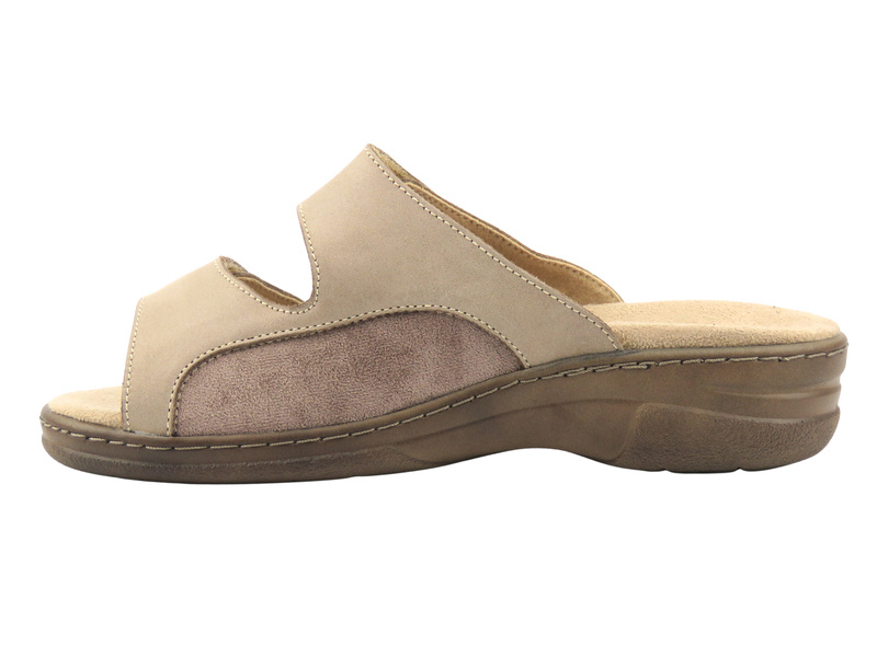 Pohodlné dámské pantofle Helios Comfort 160, béžové