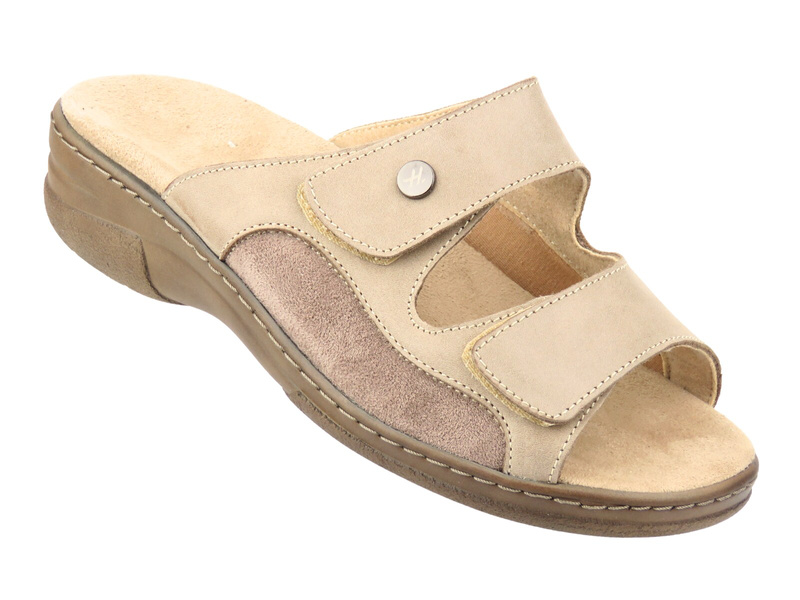 Pohodlné dámské pantofle Helios Comfort 160, béžové