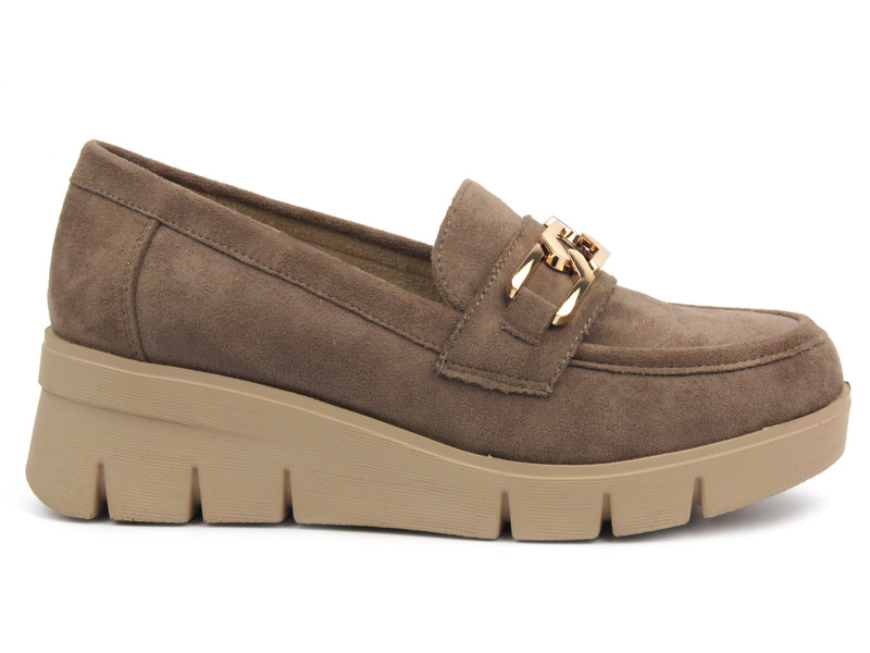 Elegantní dámské boty na klínku - Potocki 24-12372, khaki