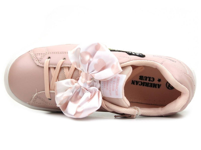 Dětské sportovní boty s mašlí a motýlem - American Club ES 64/22, růžové
