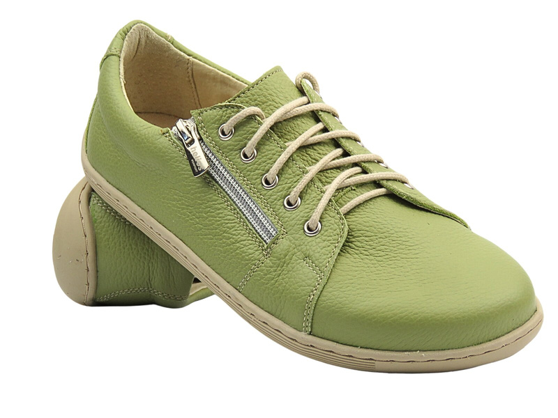 BareFoot minimalistické dámské polobotky zelené Helios Komfort 436