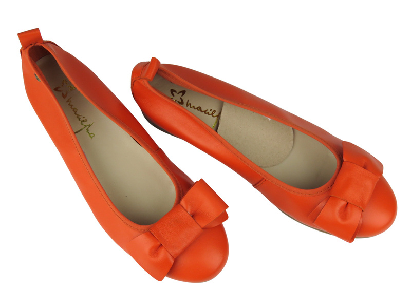 Stylové dámské baleríny Maciejka P6802-18 oranžové