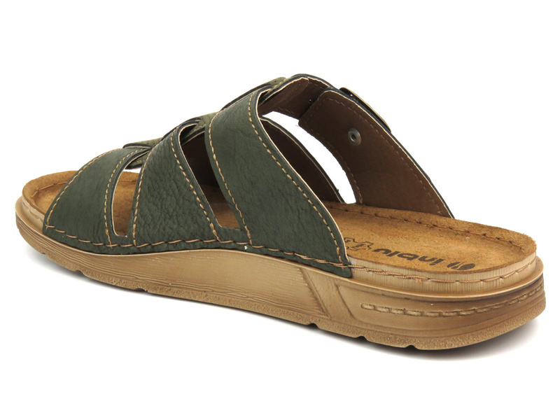 Pohodlné pánské žabky s přezkou - INBLU DS-02, zelené