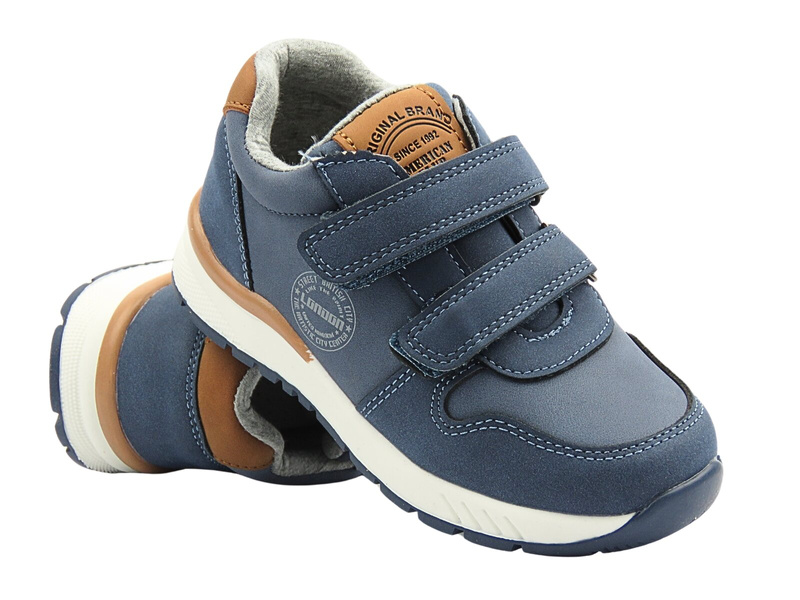 Dětská sportovní obuv na suchý zip tmavě modrá American Club XD 131