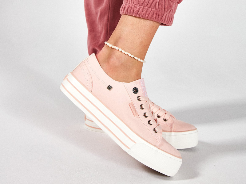 Dámské tenisky na platformě Big Star HH274058 pudrově růžové