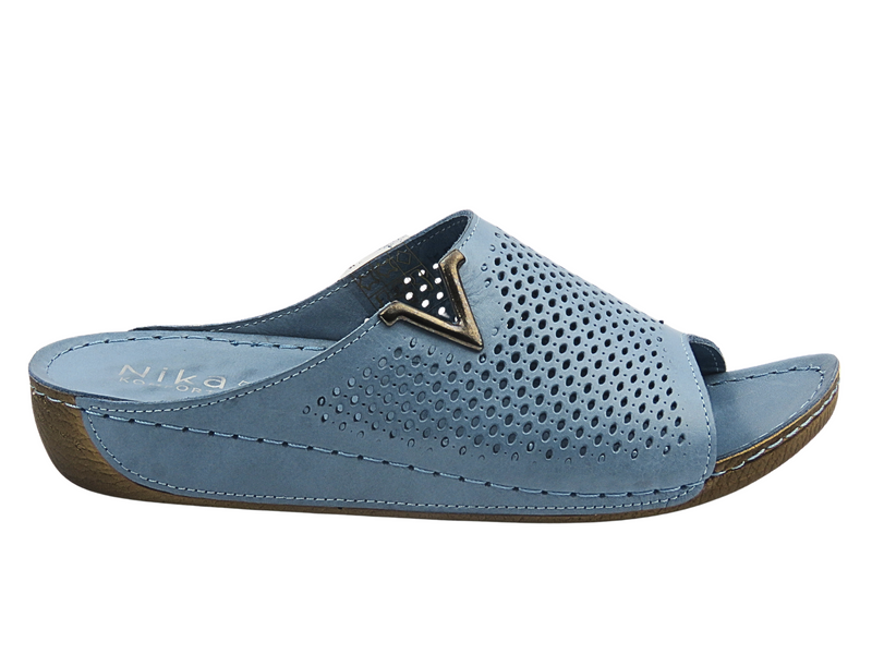 Pohodlné dámské pantofle modré Nika Komfort H-161