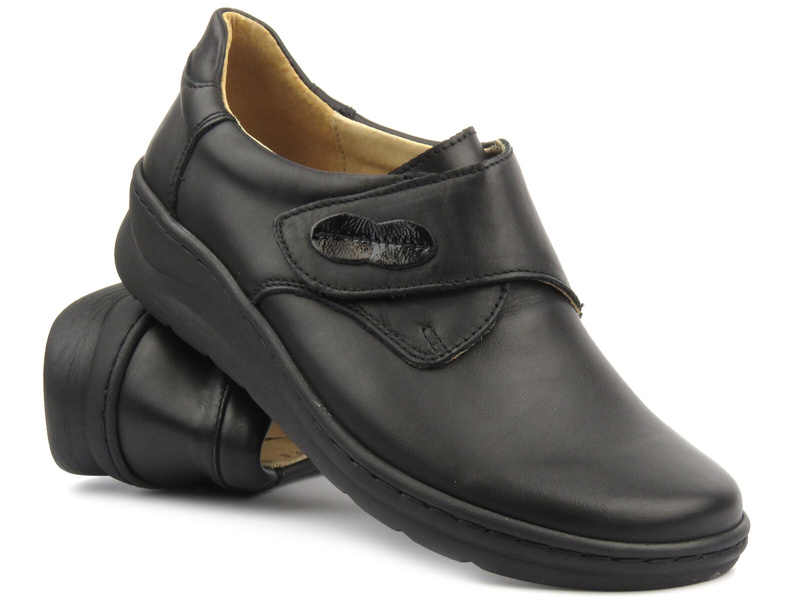 Dámské polobotky na suchý zip - Helios 418, černé